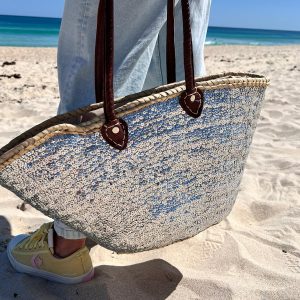 STRAW BAG TOTE – SILVER SEQUINS (Lining)