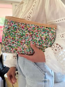Multicolour Green Shade Clutch