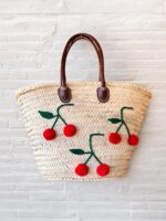 STRAW BAG TOTE – FRESH CHERRY