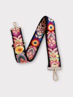 HAND -BLACK EMBROIDERED ADJUSTABLE BAG STRAP