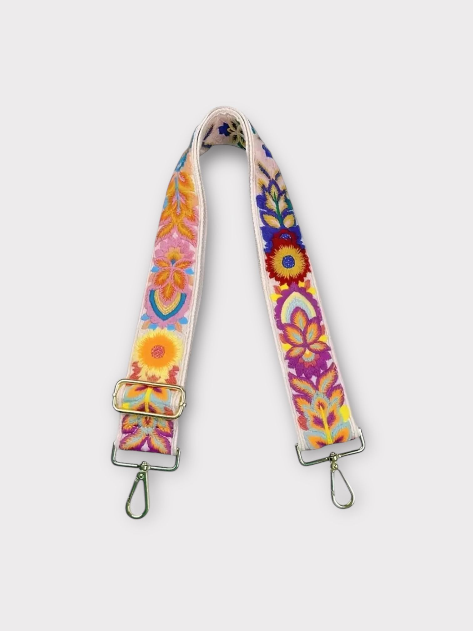 HAND -BLACK EMBROIDERED ADJUSTABLE BAG STRAP