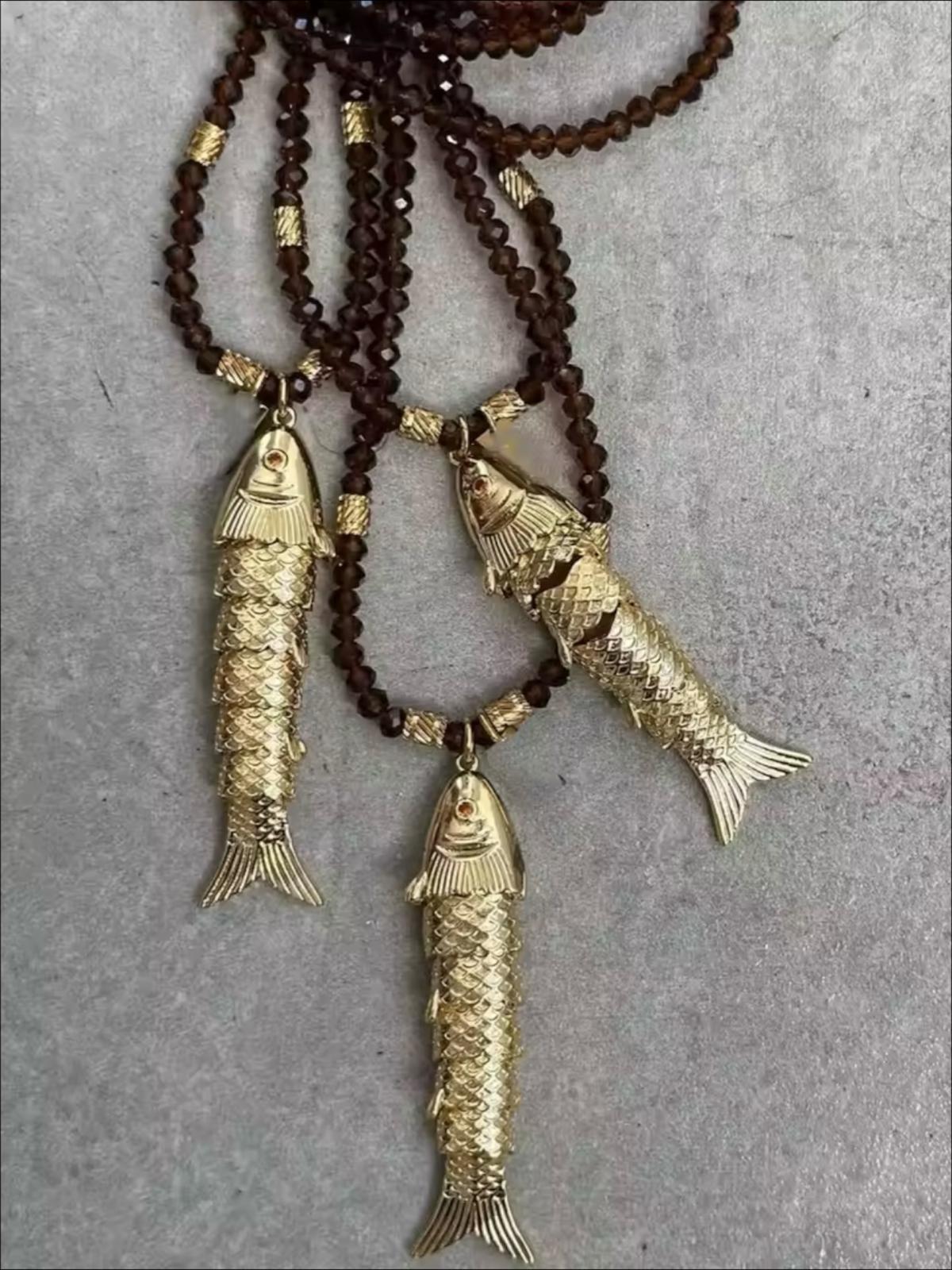 Coastal fish pendant necklace